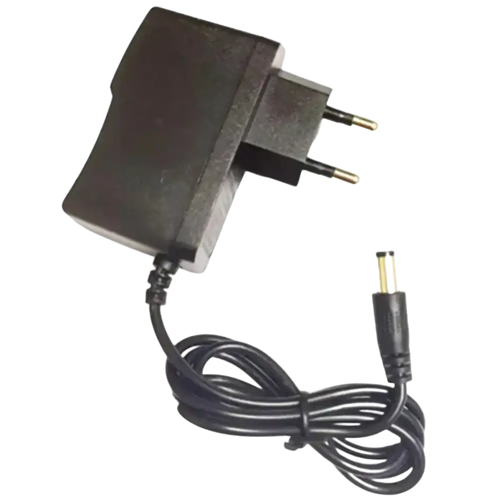 Black plastic rapid charger with european two-pin plug and coiled cable for dp4801 dp2400 dp2600 dp3400 single charging