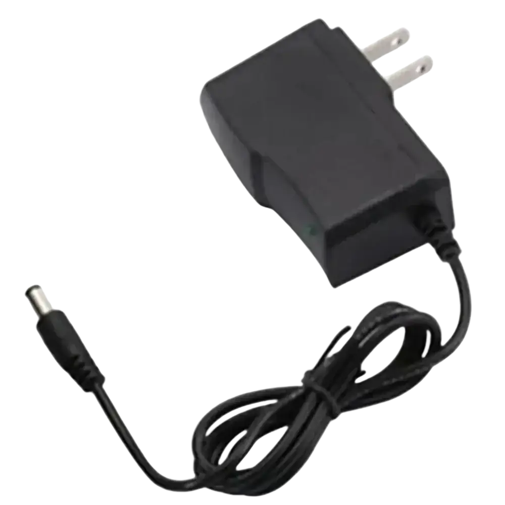 Black plastic rapid charger with coiled cord and cylindrical dc plug for dp4801 dp2400 dp2600 dp3400 single charging