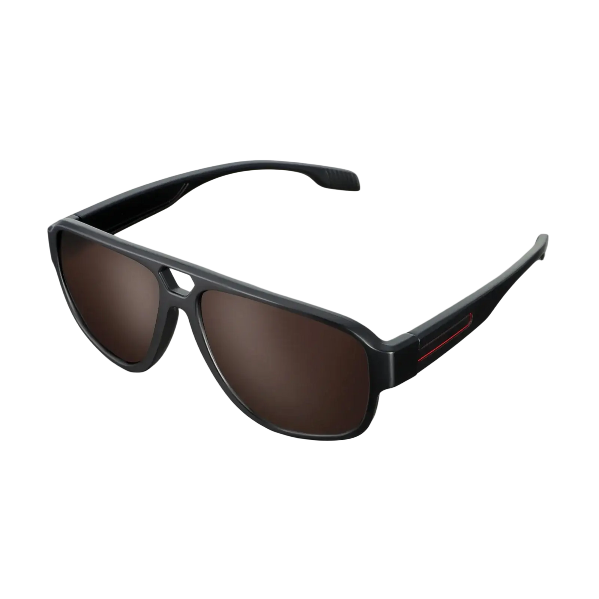 Ravenisa polarized aviator sunglasses for men with black-brown matte frame and reflective brown lenses