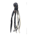 Black and white spotted dot octopus plush toy with soft fabric body and cream-colored tentacles from ray plush toys
