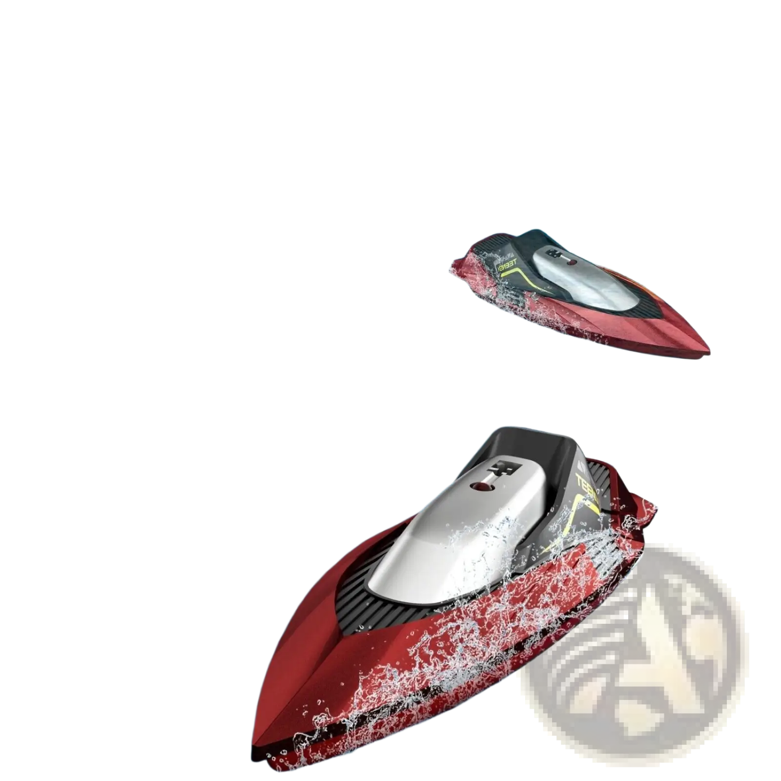 Red and black rc boat 4drc s5 fast racing speedboat with silver cockpit cover designed for kids