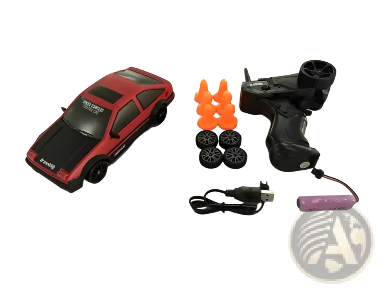 Red and black rc drift car 4wd with a sleek sporty design high speed remote control gtr toy