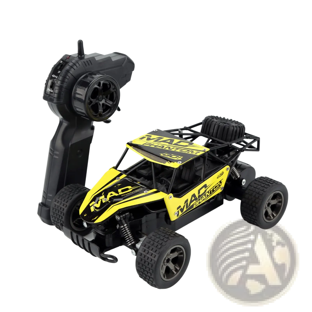 Black and yellow RC drift car mad phantom off-road buggy 2.4g with durable body for all-terrain racing