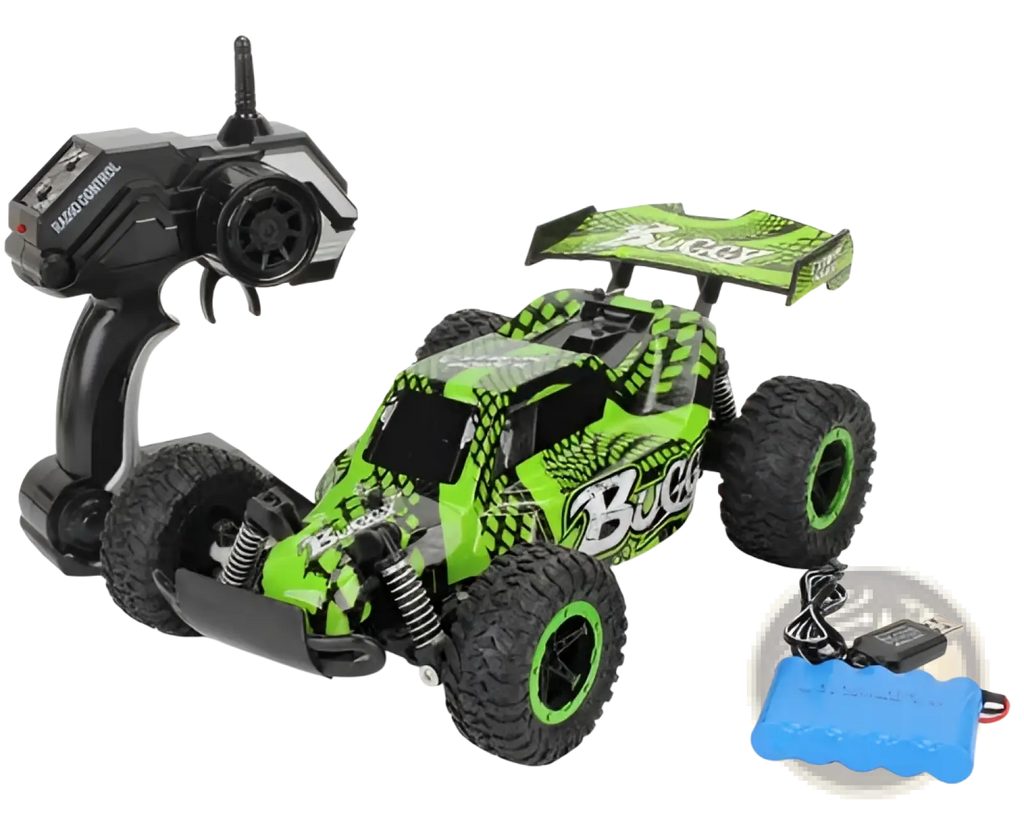 Green and black rc drift car mad phantom off-road buggy 2.4g with bold patterned design for rugged terrain use