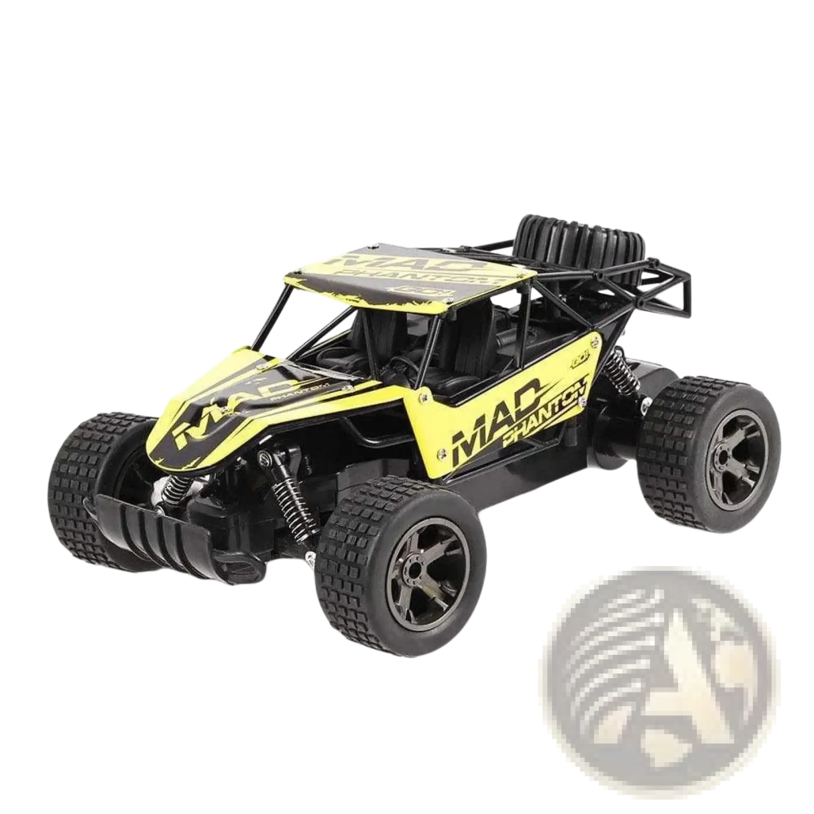 Yellow and black rc drift car mad phantom off-road buggy 2.4g with rugged monster truck design for off-road use