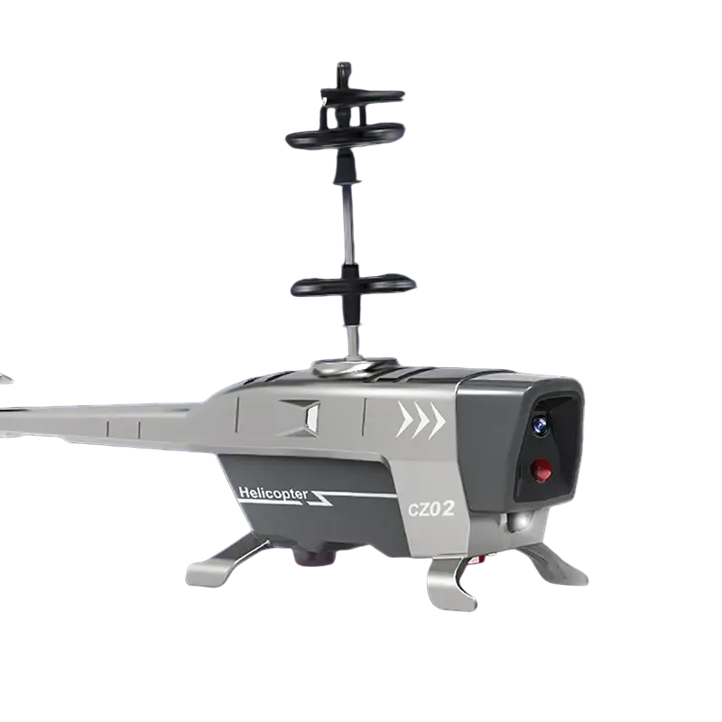 Gray and black cz02 remote control helicopter with led lights and advanced obstacle avoidance for stable hover and short charging time
