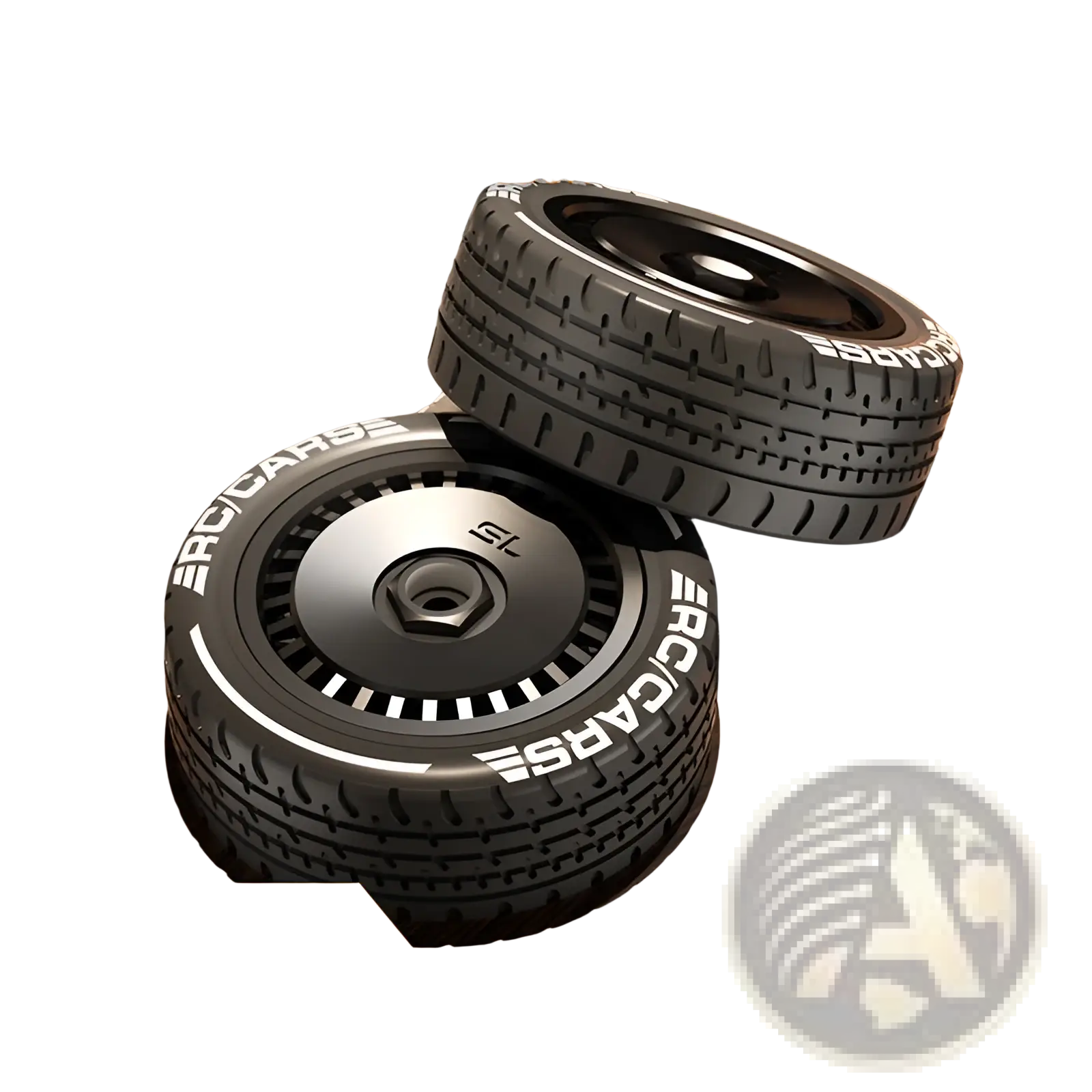 Black and silver racing car tires with erc cars branding on the sidewall for rc suv with camera and 4.3 inch screen control