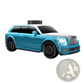 A sleek turquoise and silver rc suv toy car with camera and 4.3 inch screen control featuring black rims
