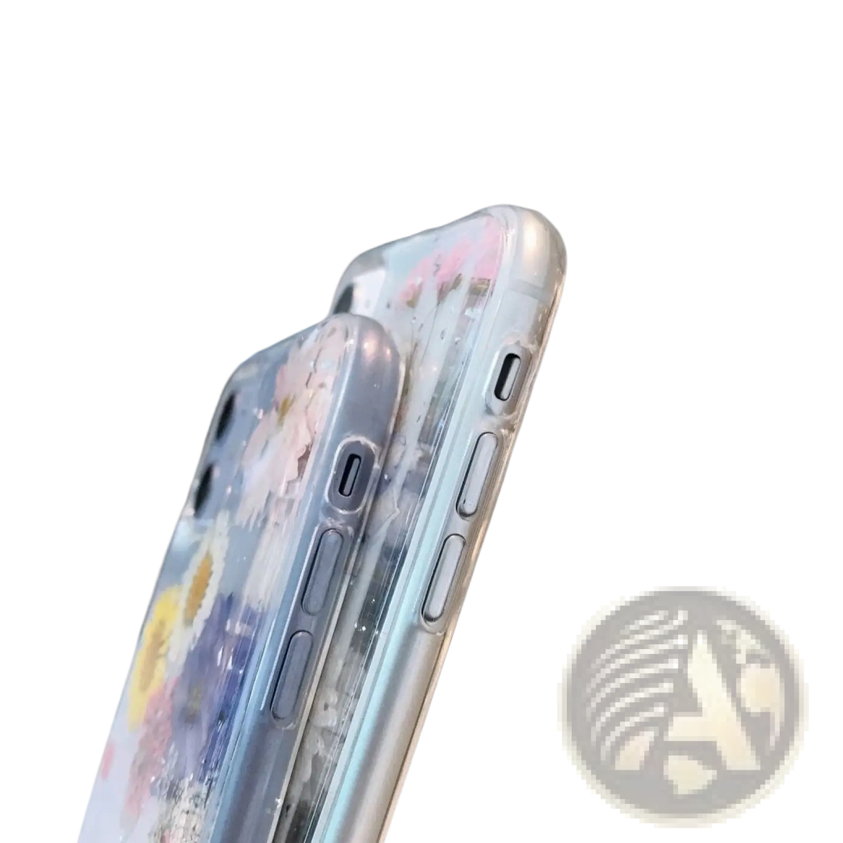 Clear phone case with real dried flowers in soft pastel hues tpu protective back cover