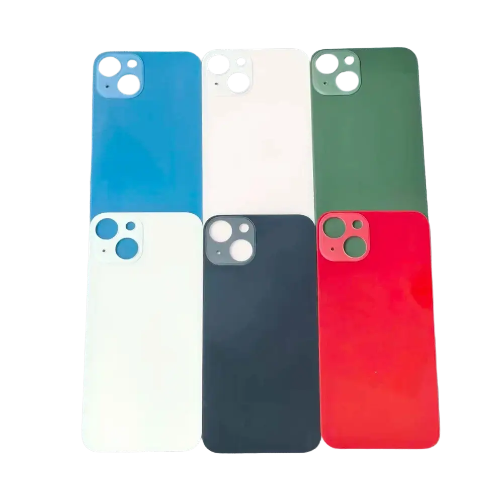 Rear cover glass iphone 13 replacement back housing in blue white green black and red with glass big camera triple cutout