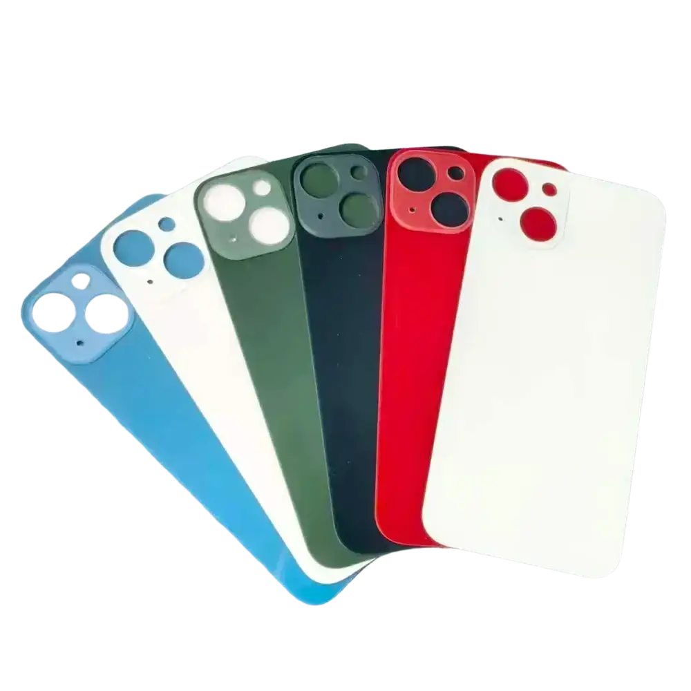 Rear cover glass iphone 13 replacement featuring colorful cover glass options in blue white green black and red