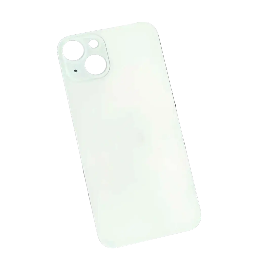 White iphone 14 pro rear cover glass with dual-camera system and minimalist design for iphone 13 replacement