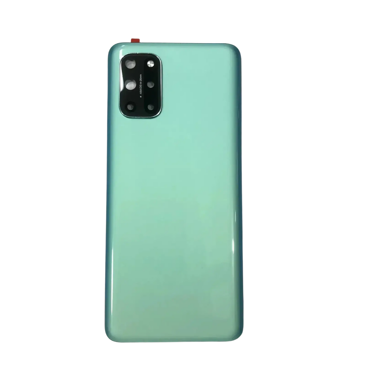Rear door housing panel case for oneplus 8t 5g in sleek mint green with glossy finish and multi-lens camera module