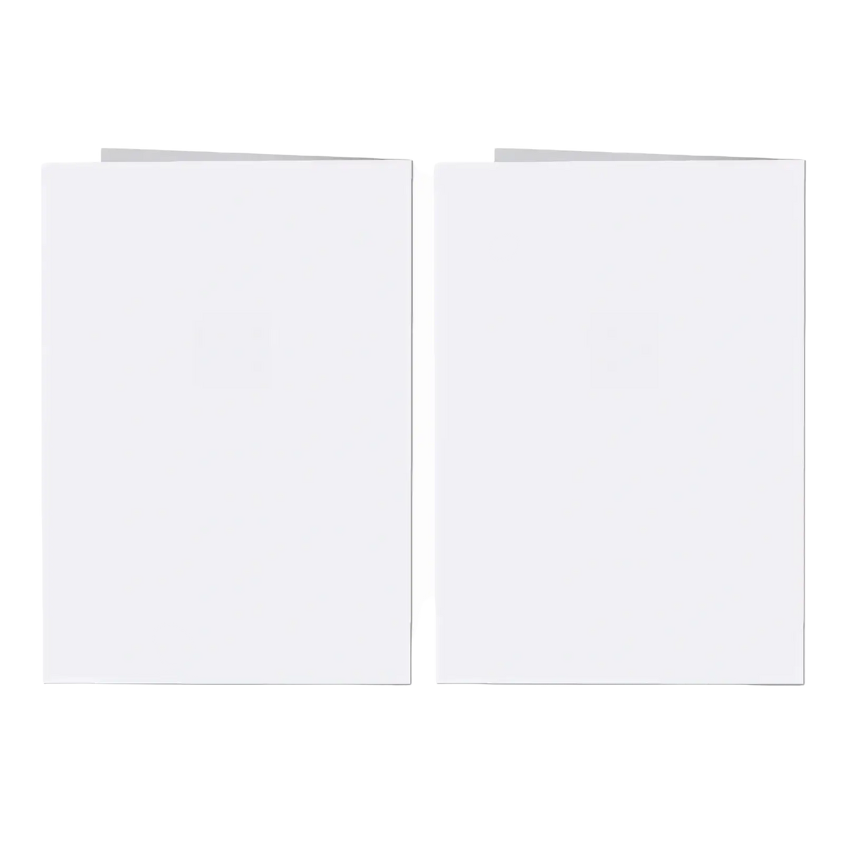 Two plain white recordable voice greeting cards neatly folded for wedding diy audio messages