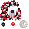 Red black white balloon arch kit with 98 glossy latex balloons in assorted sizes for festive decoration