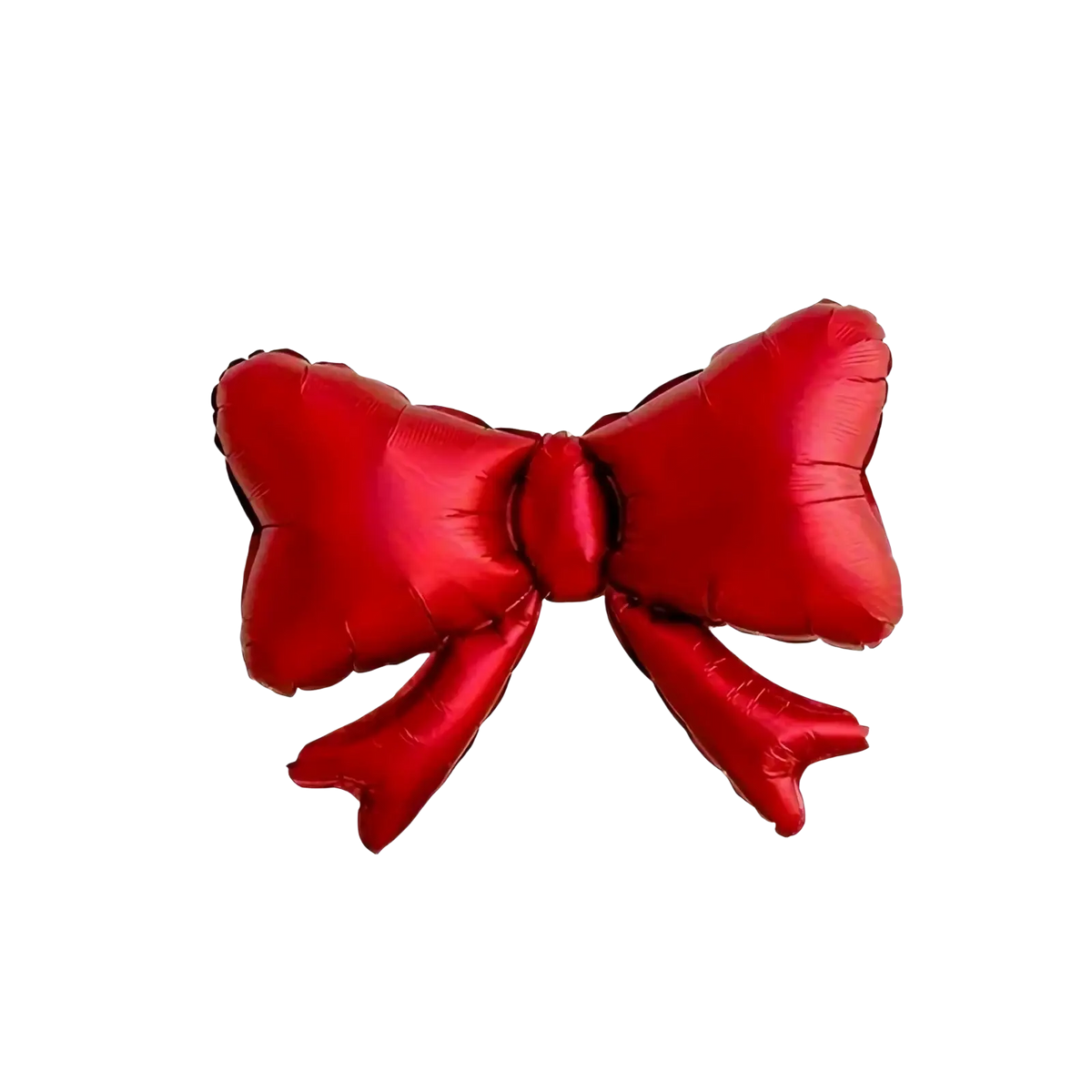 A shiny red metallic bow balloon from an 8pcs set for wedding birthday bachelorette and valentine’s day decorations