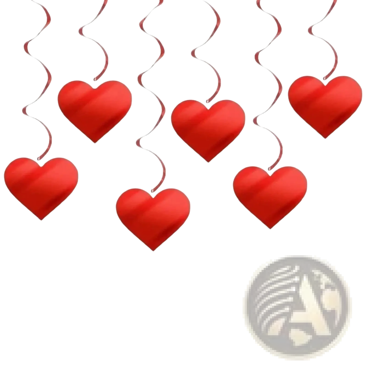 Red heart hanging curtain valentine party decor featuring red heart-shaped hanging decorations with spiral ribbons