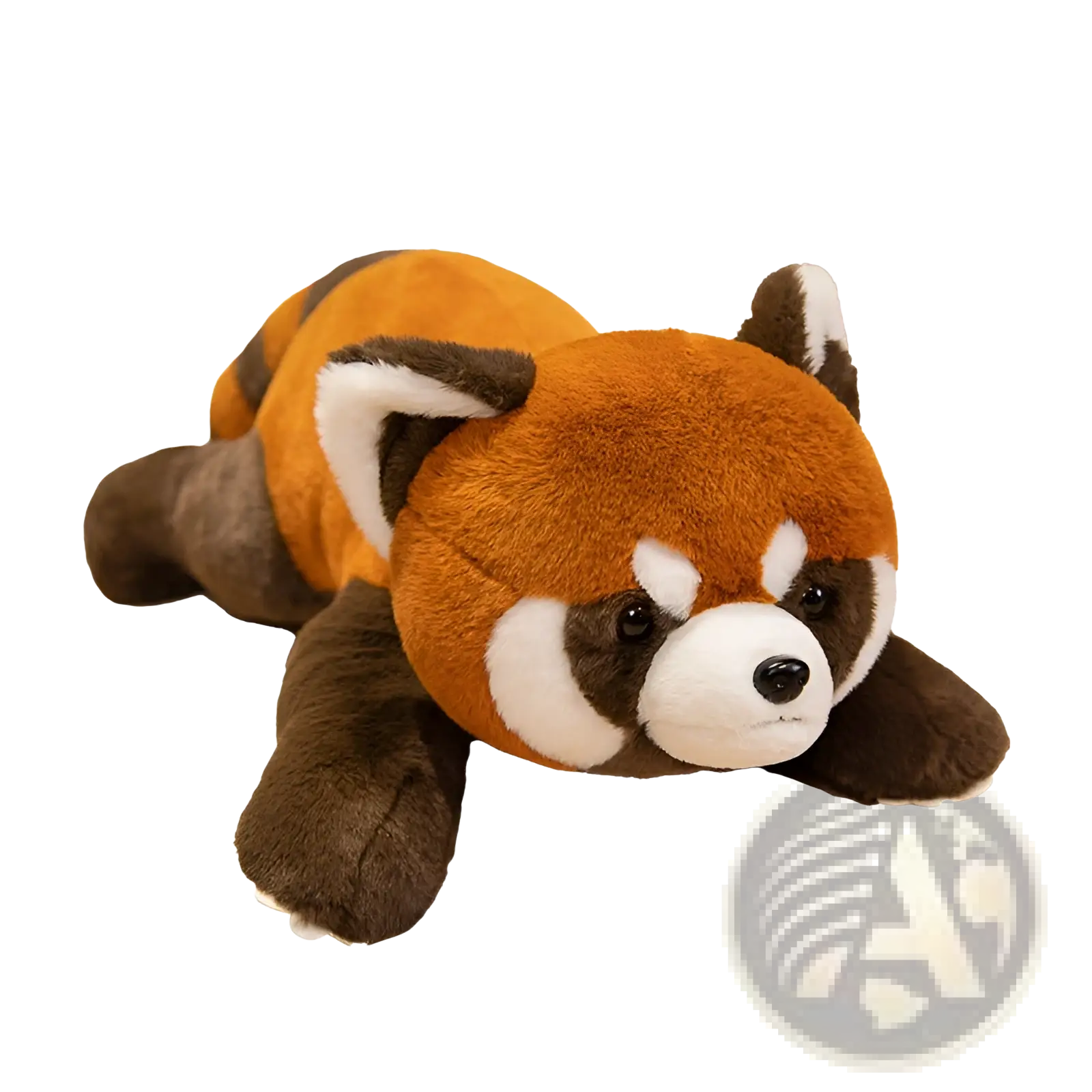 A plush red panda coati stuffed toy with soft orange brown fur and white facial markings ideal for cuddling