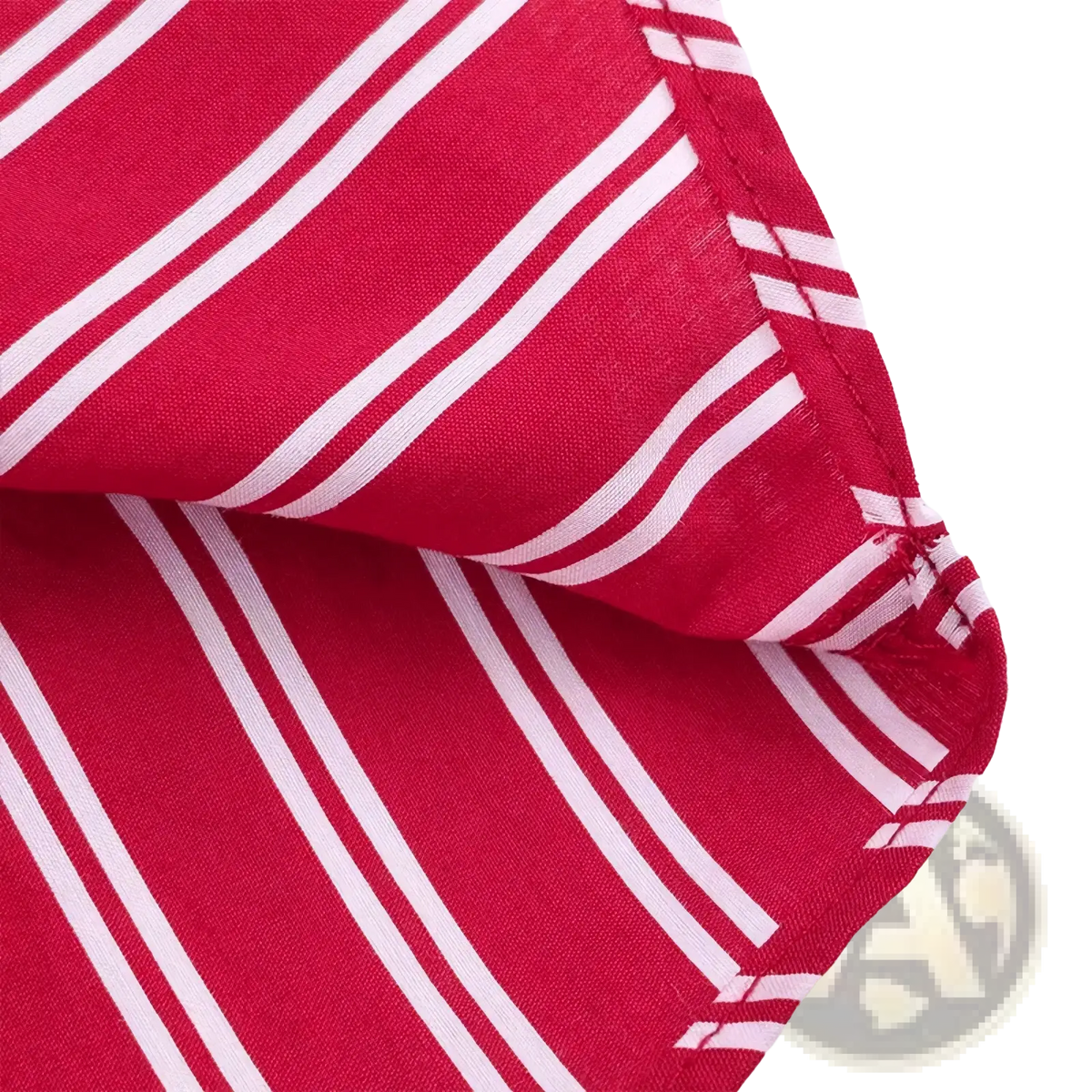 Red striped button up shirt loose long sleeve top featuring red and white textured striped fabric weave