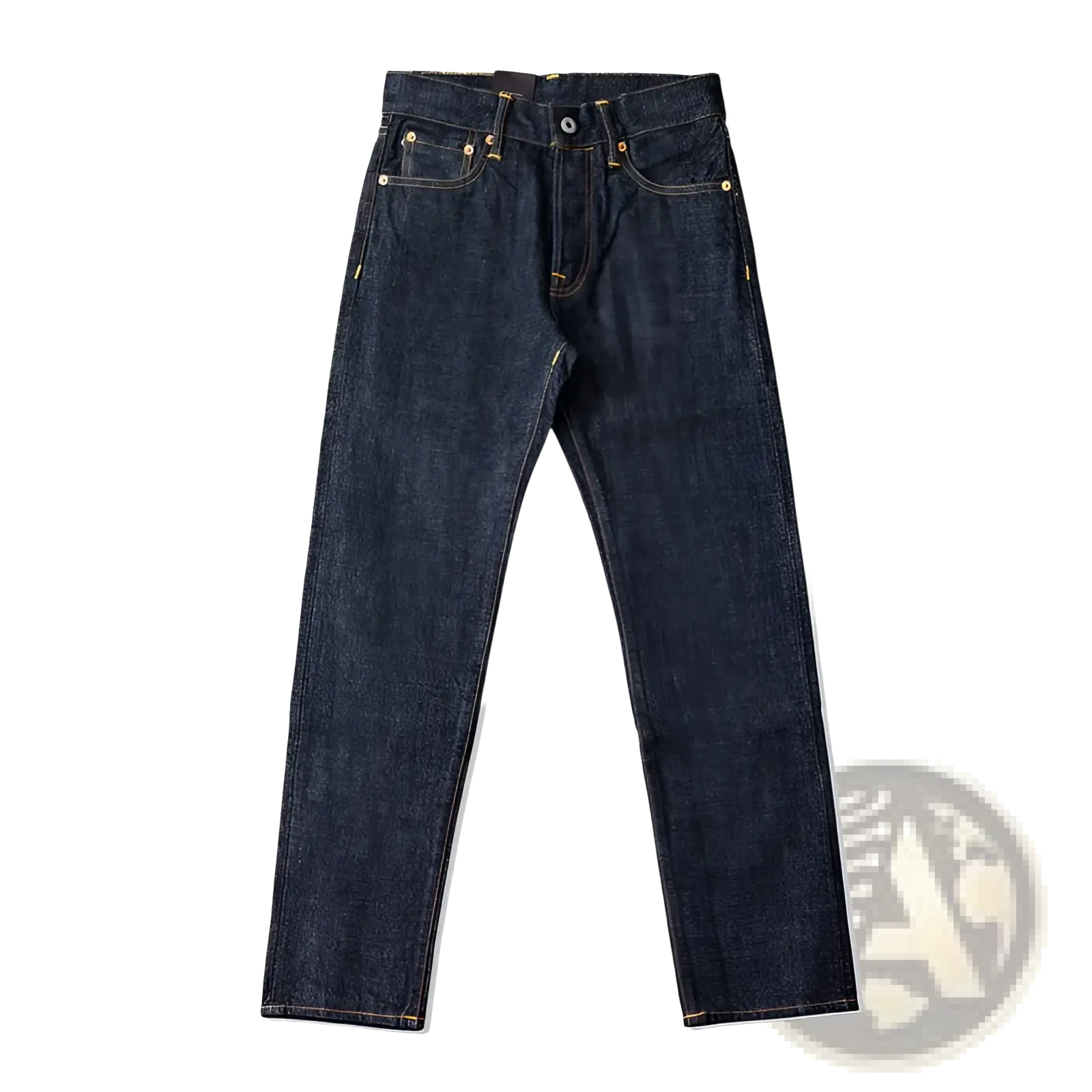 Red tornado 16oz slim straight selvedge jeans in dark indigo denim with gold-toned hardware and a classic straight-leg cut