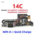 Black redmi 14c charging board flex cable with silver gold components usb-c port compatible with model 2411drn47c for quick charge