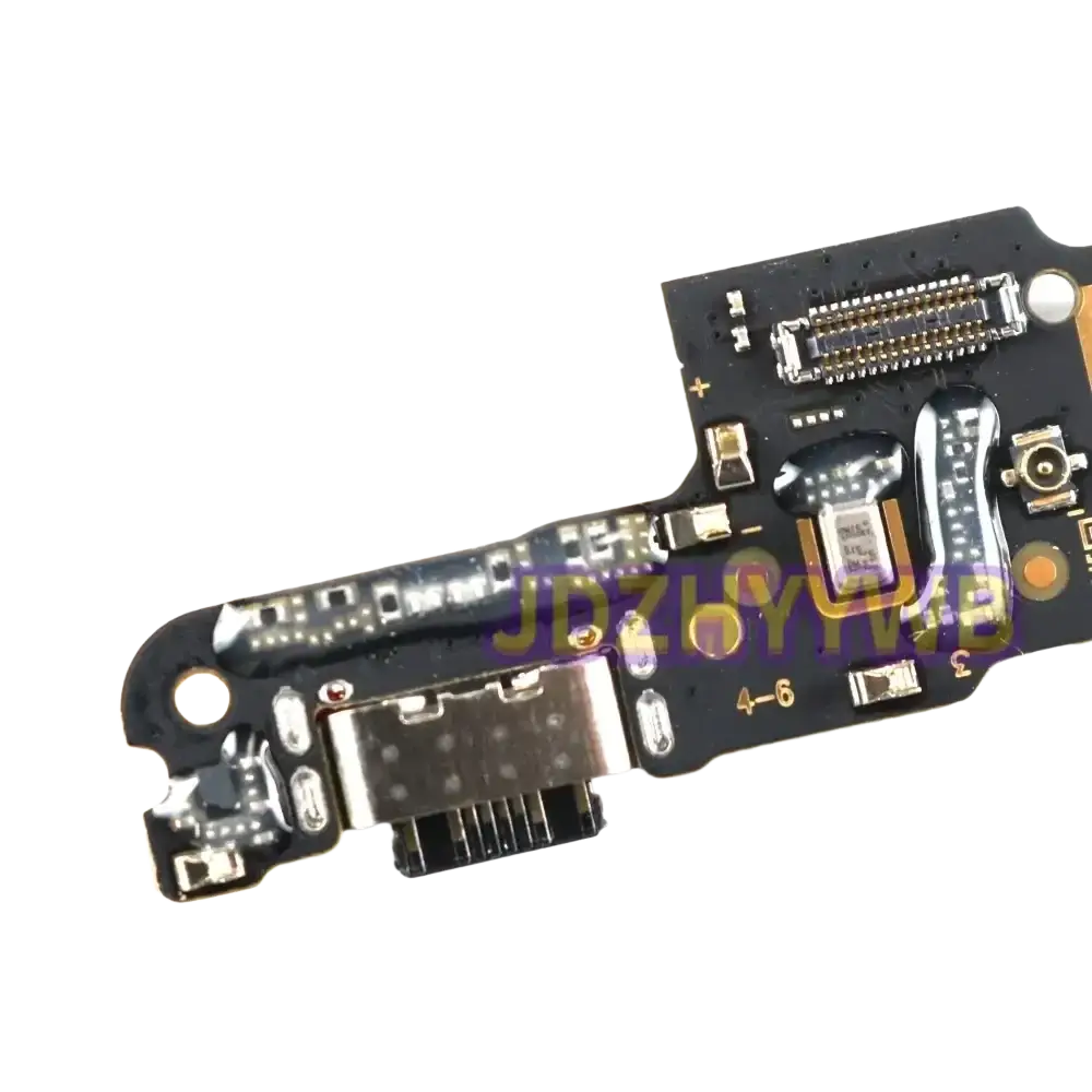 Black redmi 14c charging board flex cable featuring a usb-c port and various electronic components