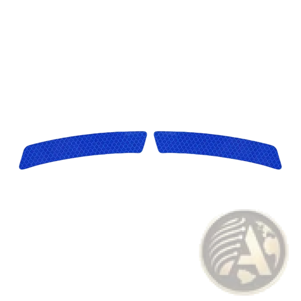 Blue reflective car door edge guard strips with textured grid-like surface for enhanced visibility and protection