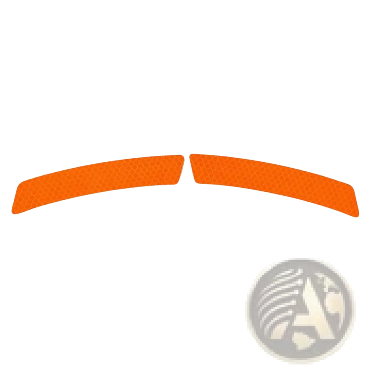 Bright orange curved reflective car door edge guard strips with textured honeycomb pattern for safety protection