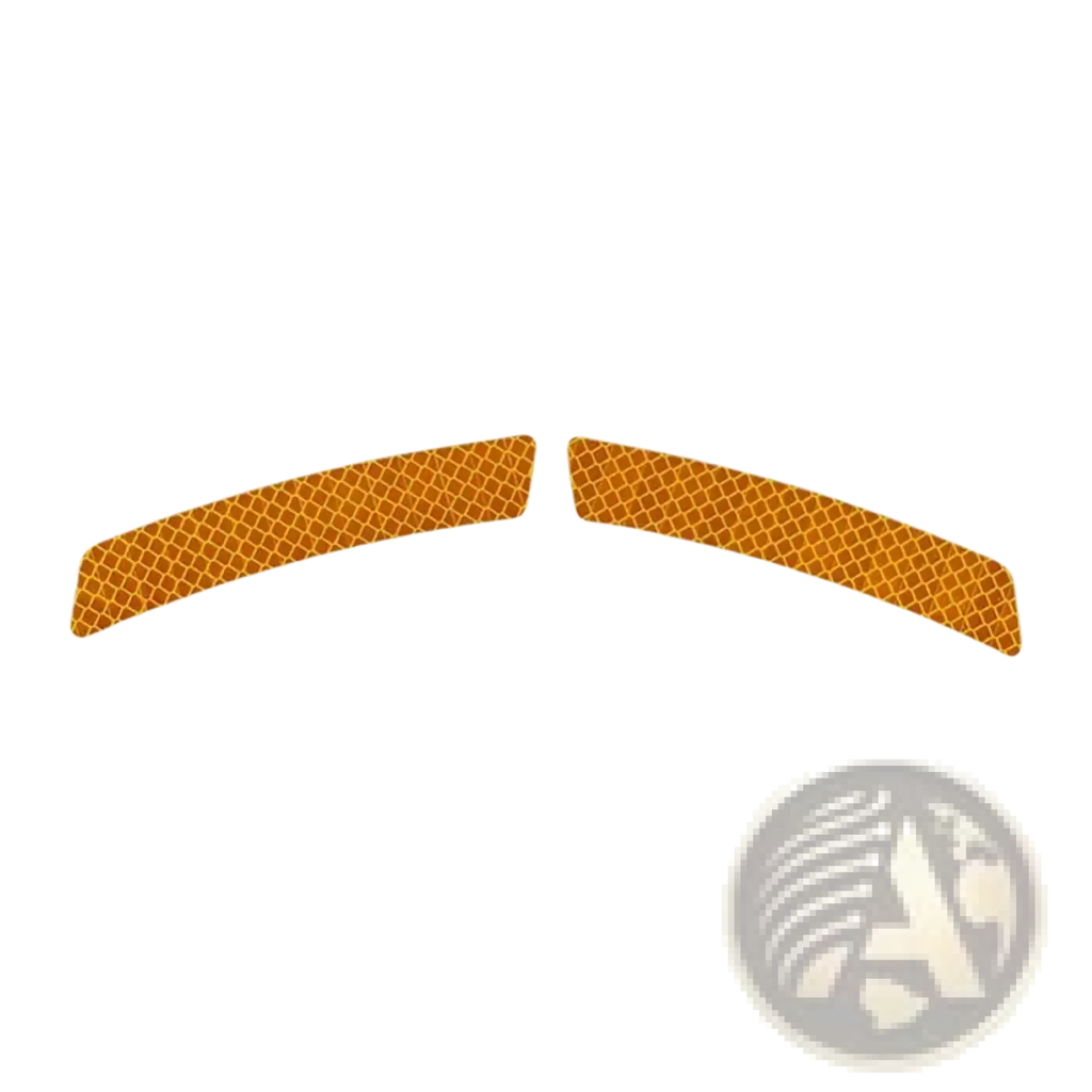 Reflective car door edge guard strips with orange diamond-patterned reflective safety surface for improved visibility