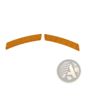 Reflective car door edge guard strips with orange diamond-patterned reflective safety surface for improved visibility