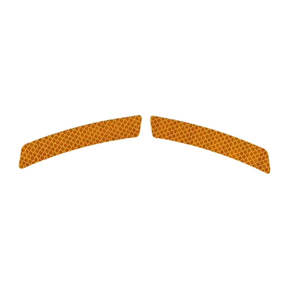 Reflective car door edge guard strips with orange diamond-patterned reflective safety surface for improved visibility