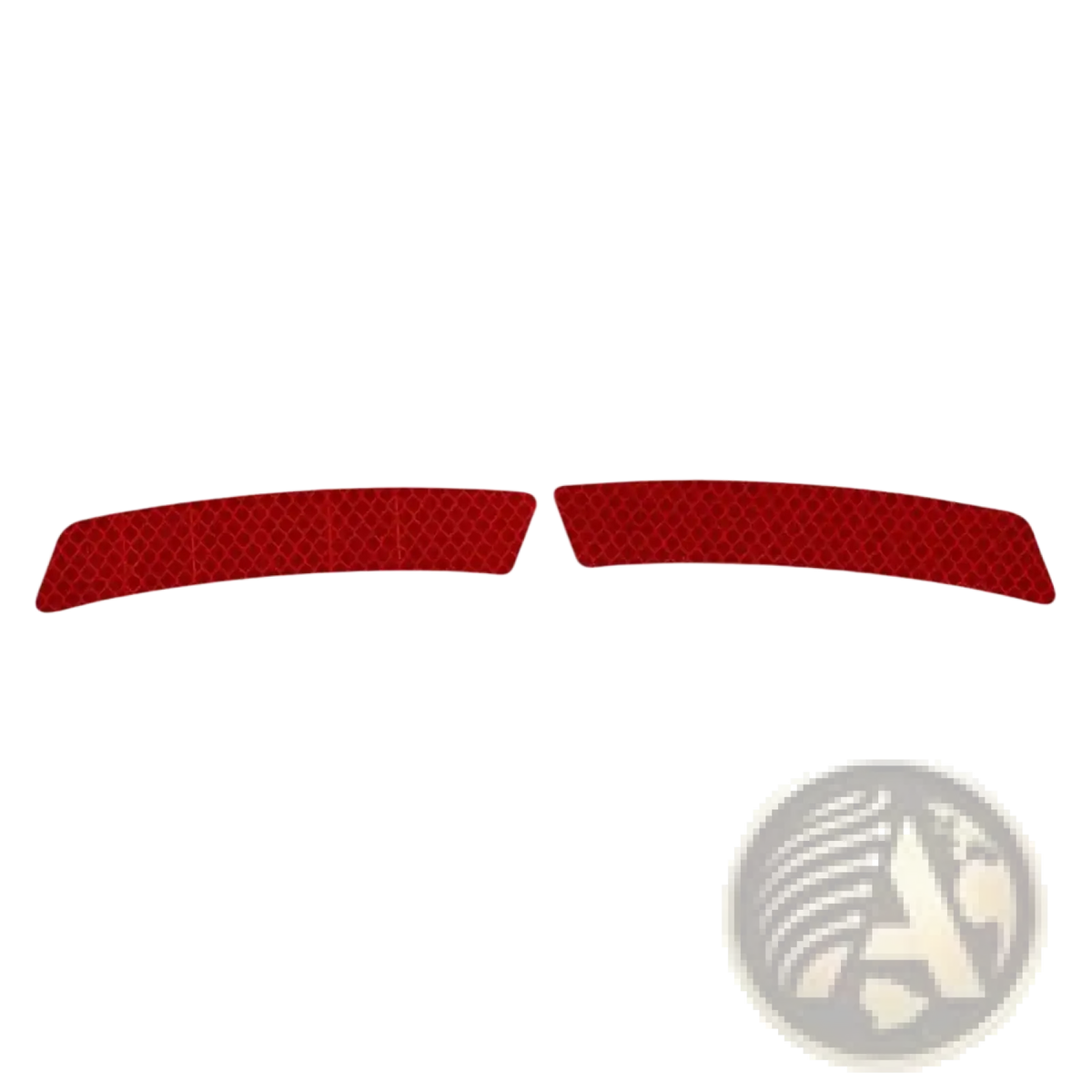 Reflective car door edge guard strips with red textured grid-like reflective safety surface for vehicle protection