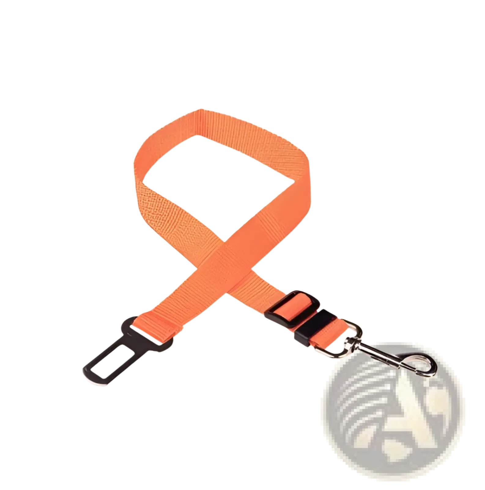 Orange webbing car seat belt extender with reflective mesh dog harness leash set black plastic buckle and metal hook