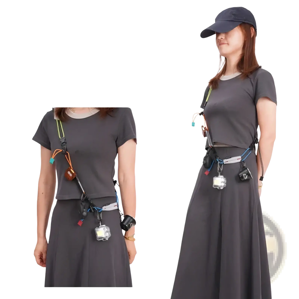 Reflective safety bands adjustable arm ankle straps with extended multi-colored webbing and carabiner attachments