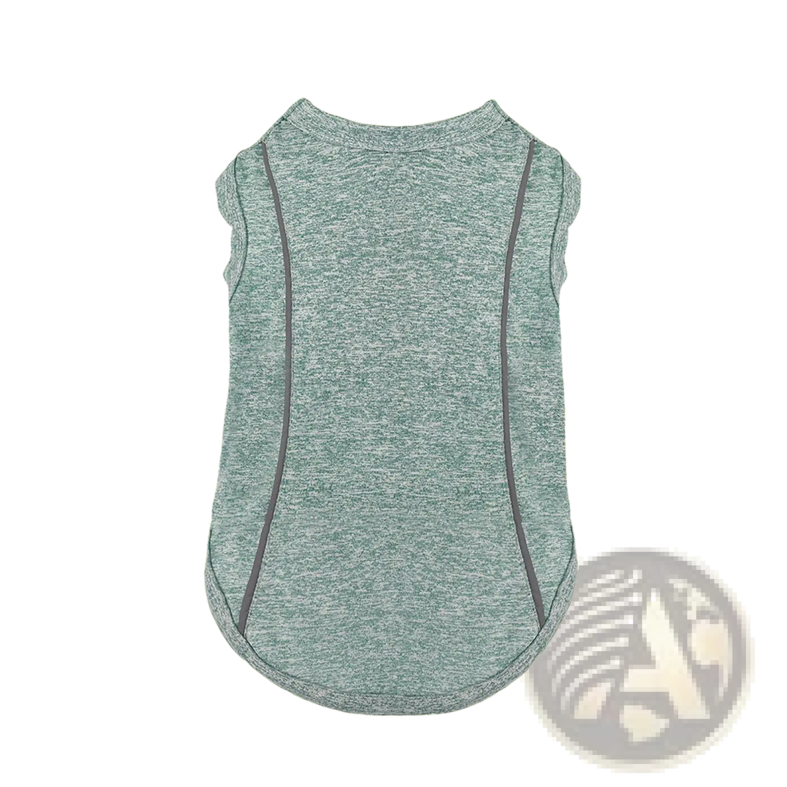 Reflective small dog shirt sleeveless pet apparel in heathered gray with dark gray trim for comfortable wear