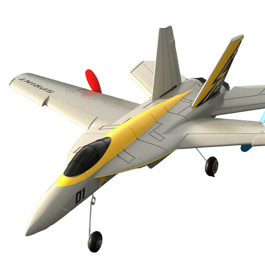 Remote control f18 hornet foam glider jet with gray yellow epp foam frame black canopy and silicone landing gear