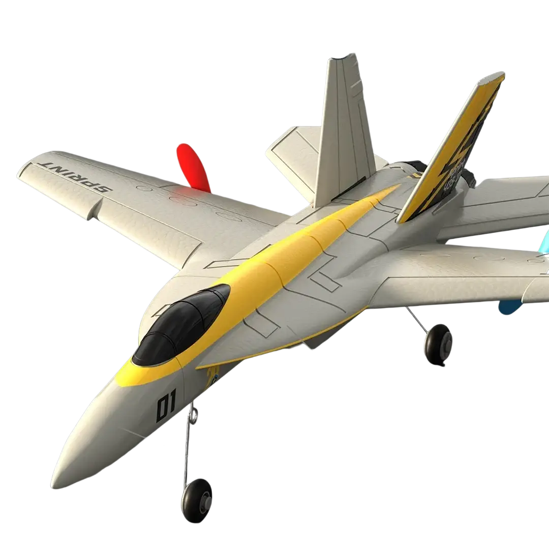 Remote control f18 hornet foam glider jet with gray yellow epp foam frame black canopy and silicone landing gear