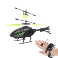 Black and green remote control helicopter with glowing neon blades branded xceed package includes induction hover flying toy
