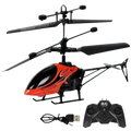 Red and black remote control helicopter with led lights usb charging and sleek glossy finish for easy control