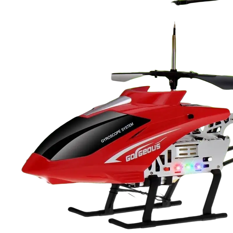 Red and black remote control helicopter with 3.5-channel system lithium battery and colorful led lights