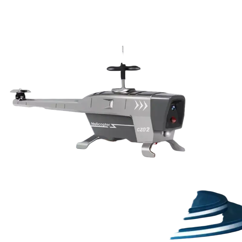 Gray and black remote control helicopter c202 with led lights featuring obstacle avoidance and fast shipping time