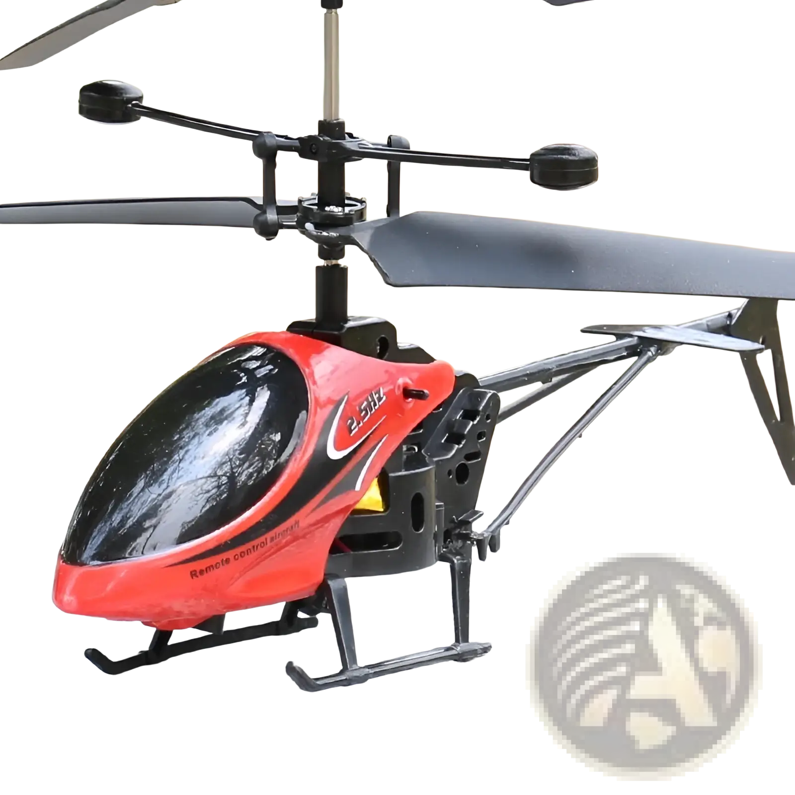 Red and black remote control helicopter toy with speed control and glossy finish for kids