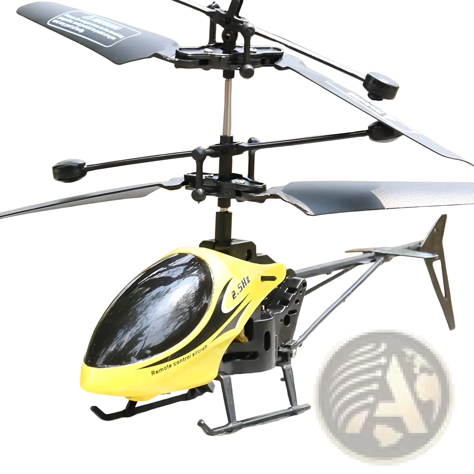 Yellow and black remote control helicopter toy for kids with speed control and a glossy finish