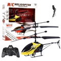 Yellow and black remote control helicopter toy with led lights featuring a sleek aerodynamic design package includes remote control aircraft