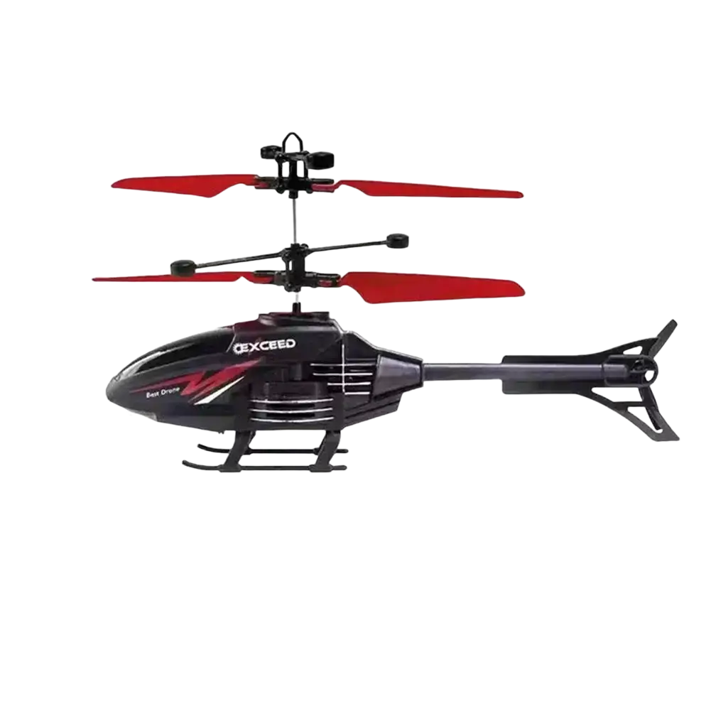 Black and red exceed branded remote control induction suspension helicopter toy for indoor flying and suspension play