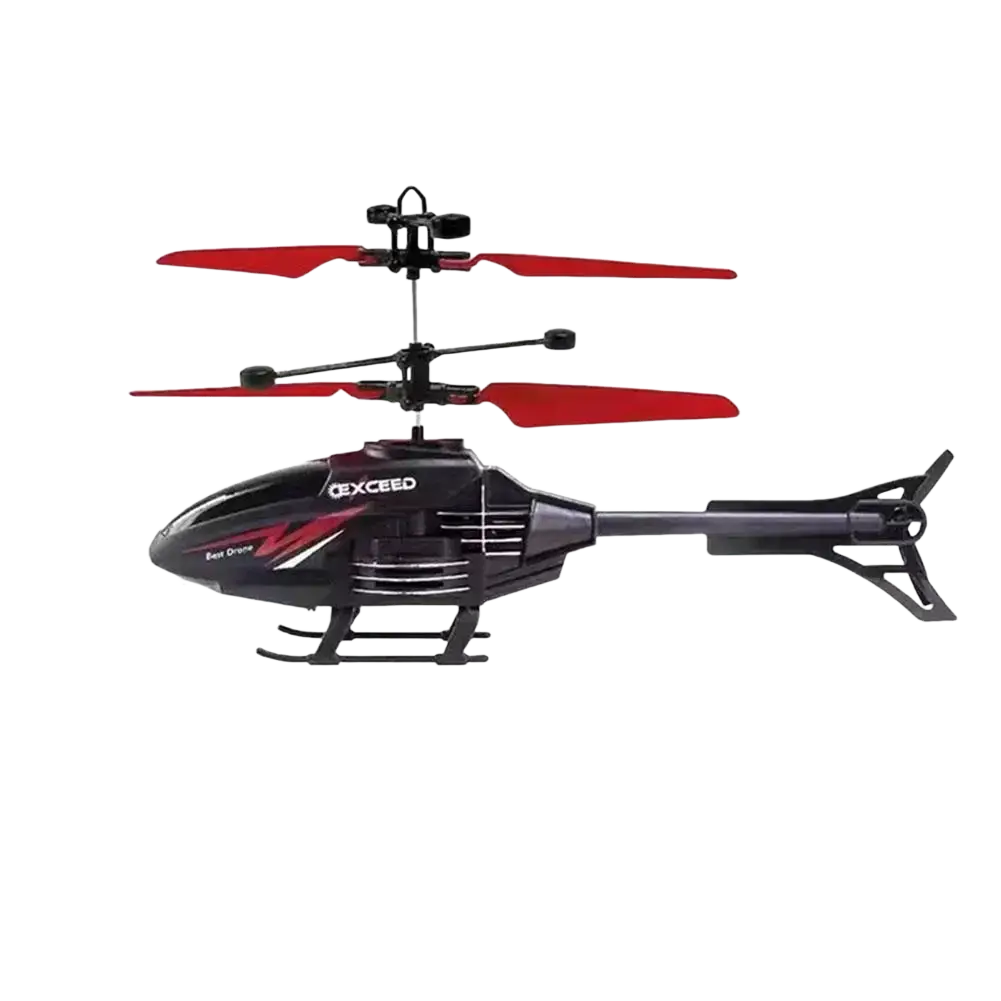 Black and red exceed branded remote control induction suspension helicopter toy for indoor and outdoor use