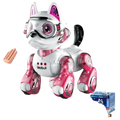 Remote control robotic horse toy with pink and white metallic accents, articulated limbs, and glowing eyes
