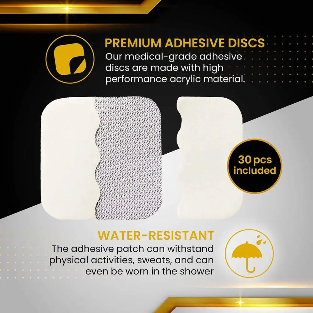 Hypoallergenic adhesive replacement discs in white and gray made of high-performance acrylic pack of 30 pieces