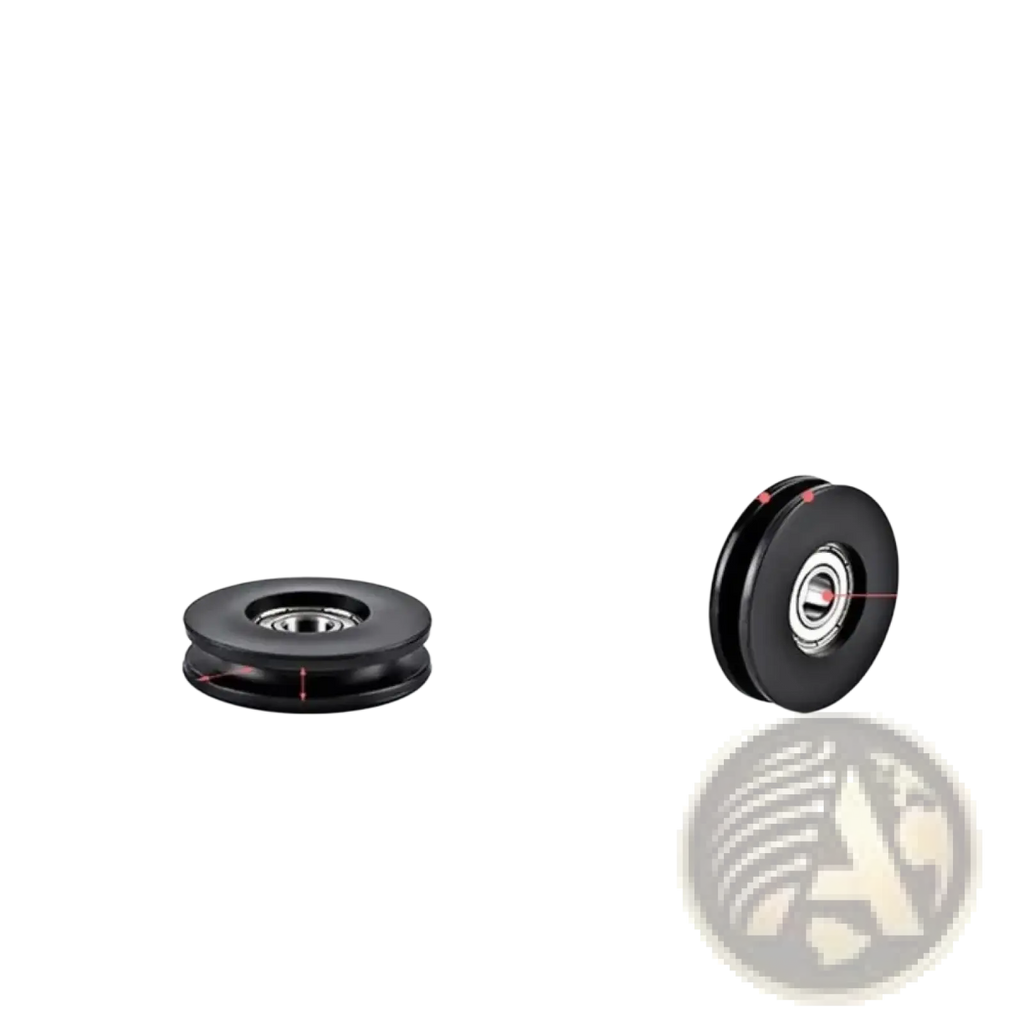 Replacement gym cable machine pulley wheel black plastic with metal bearing 50mm diameter and 5.5mm groove width