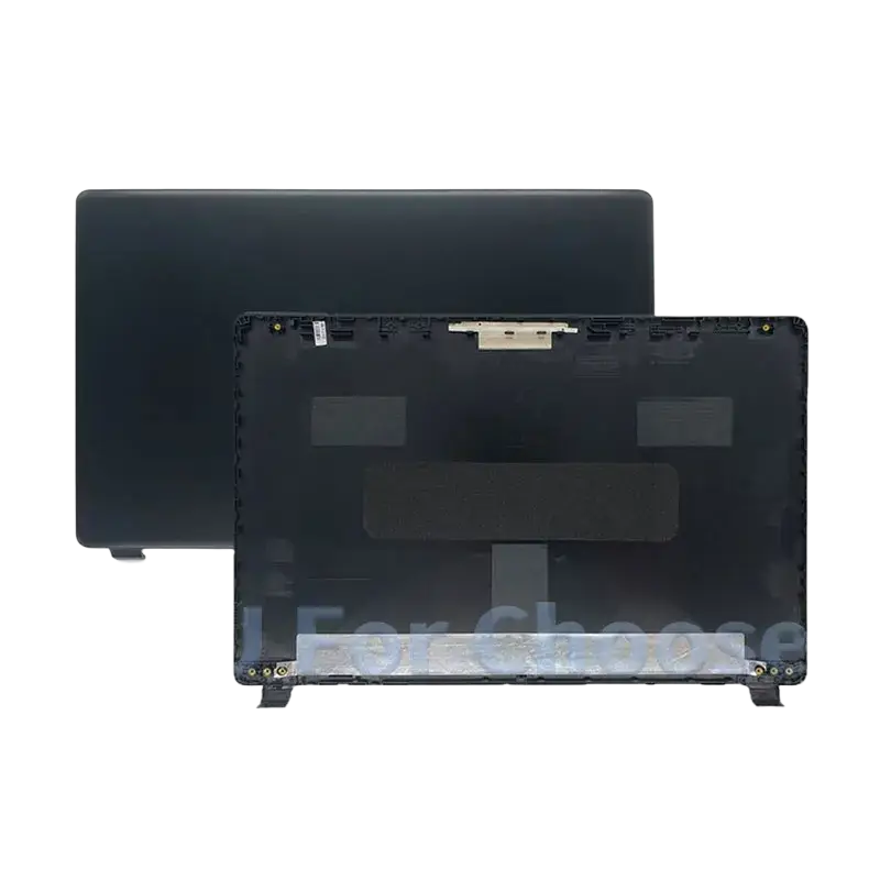 Black plastic laptop lid assembly with matte finish and integrated hinges for acer aspire 3 n19c1 a315-42 a315-54 models